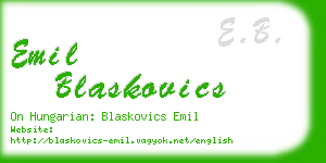 emil blaskovics business card